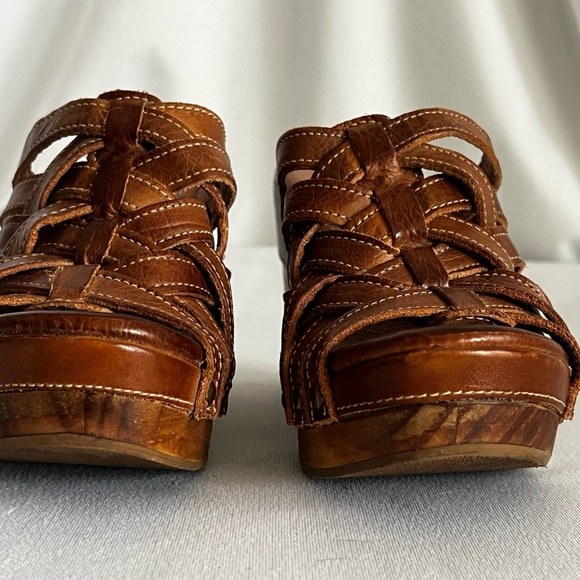 Bed Stu GINA II Wood Wedge Strappy Open Toe Leather Sandals - Picture 3 of 12